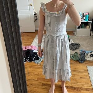 White and black stitch pattern dress - size 6